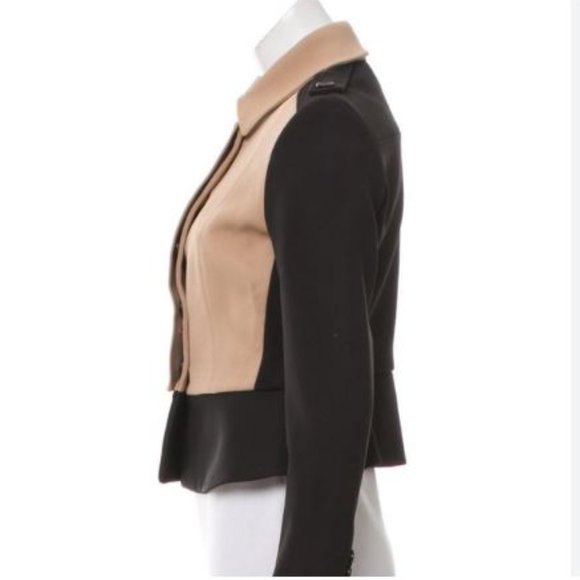Burberry Prorsum Black and Tan Tailored Peplum Jacket  BRAND NEW!!! AUTHENTIC - Picture 4 of 15
